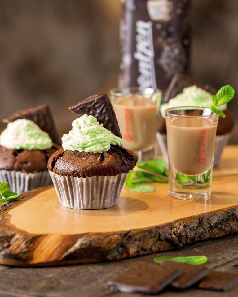 Berentzen Mint Chocolate Rezept Cupcakes aus Berentzen Mint Chocolate