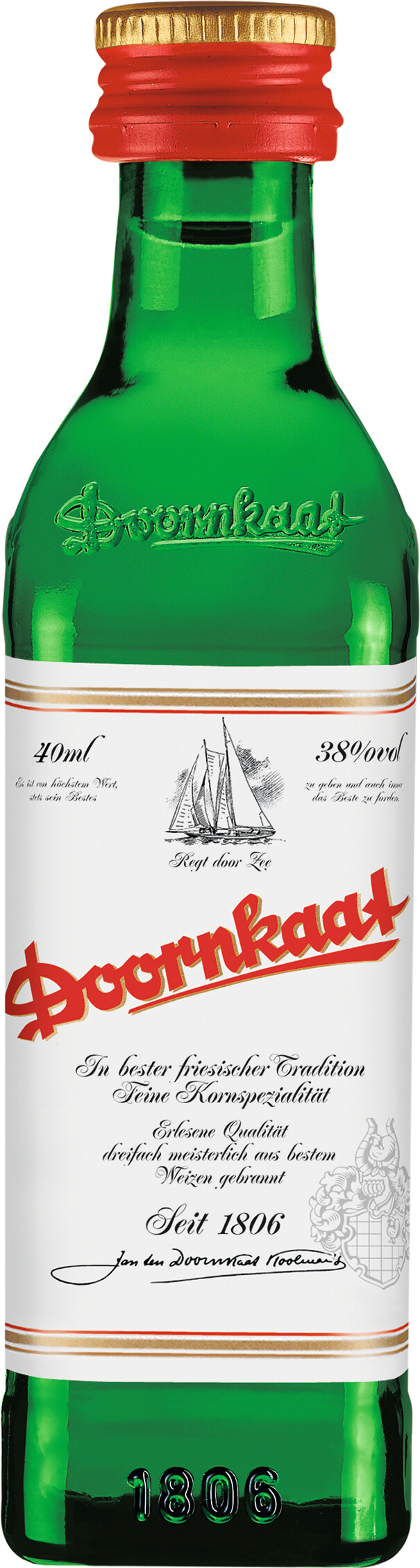 Kleine Flasche Doornkaat mit 0,01 Litern