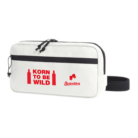 Weiße Berentzen Bauchtasche mit rotem Korn to be Wild Schriftzug
