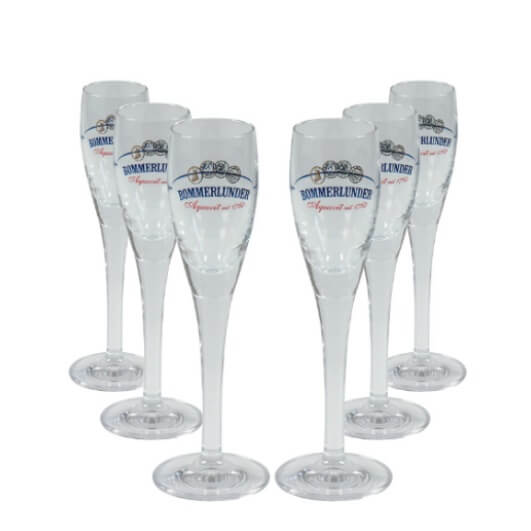 Bommerlunder Glas, 2cl, 6er Set