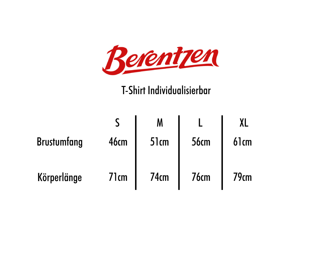 Größentabelle Berentzen Individuelle T-Shirts Größentabelle Berentzen Individuelle T-Shirts