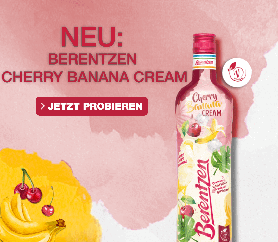 Neuprodukt Berentzen Cherry Banana Vegan Banner