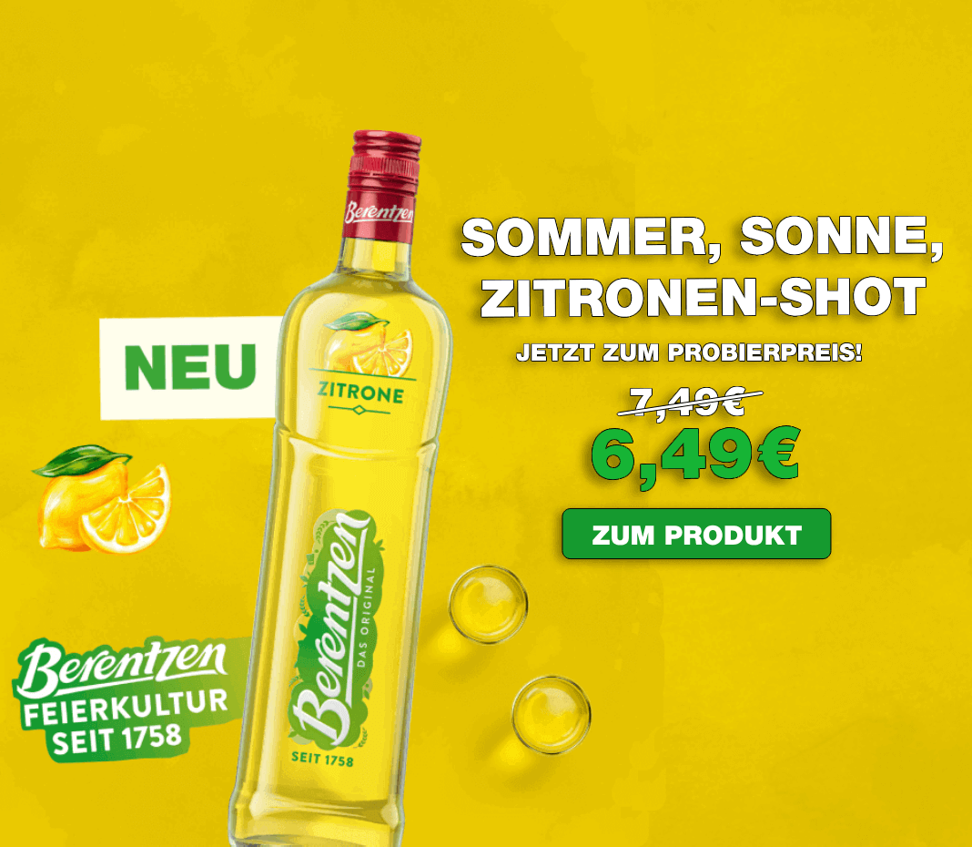 Werbebanner - Berentzen Zitrone im Probierpreis