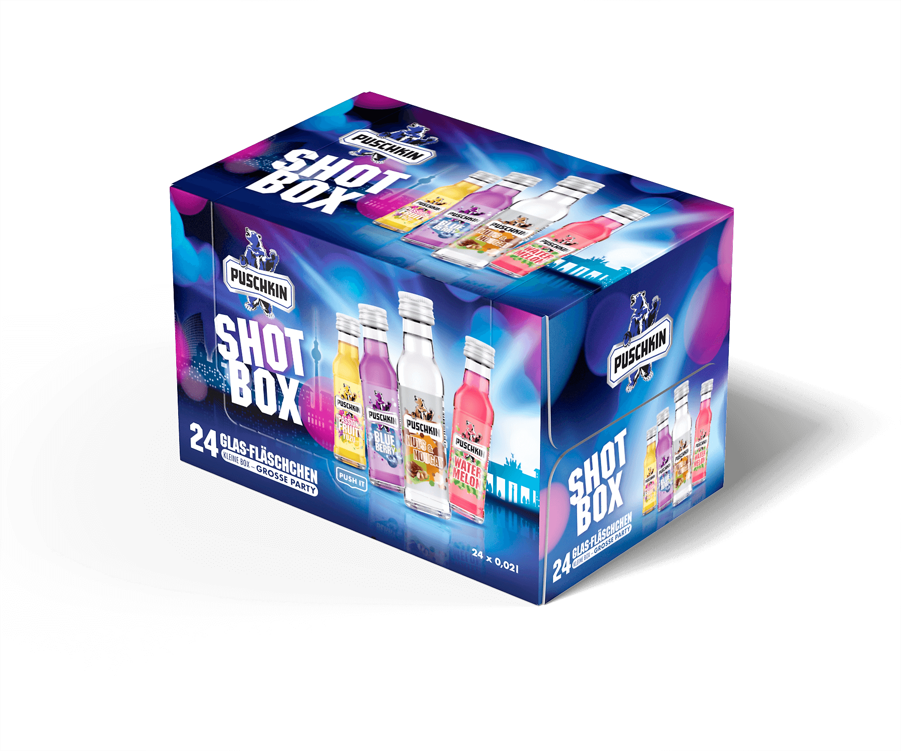 Puschkin Shot Box mit 24 Puschkin Minis Sorten