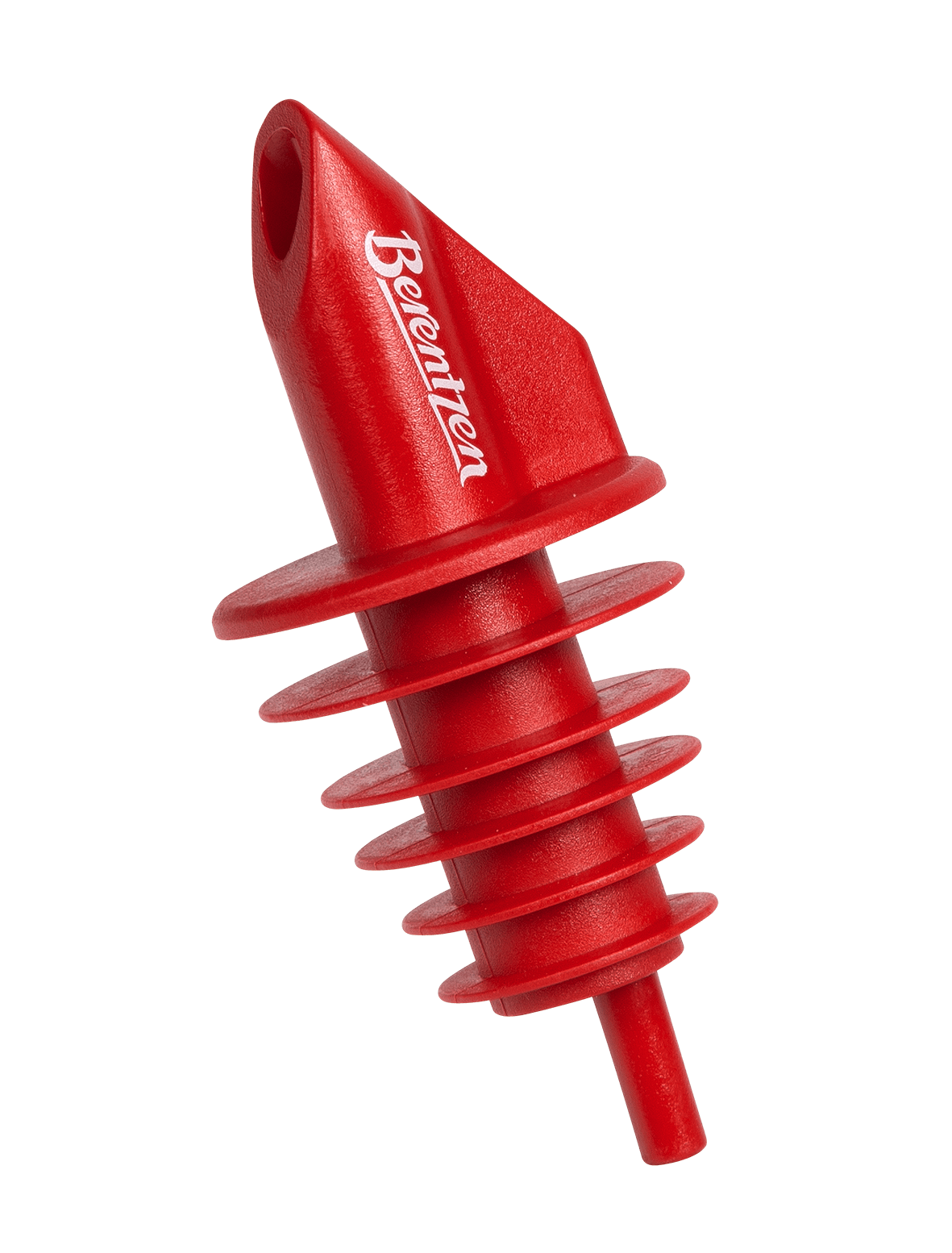 Berentzen Flaschenaußgiesser Roter Flaschenausgießer mit weißem Berentzen Logo Aufdruck
